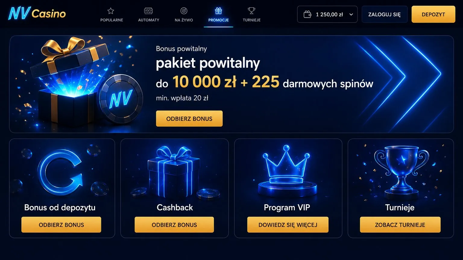 Bonusy i promocje NV Casino opinie